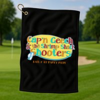 Retro Captain Geech And The Shrimp Shack Shooters Daily At Party Pier Golf Towel