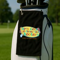 Retro Captain Geech And The Shrimp Shack Shooters Daily At Party Pier Golf Towel
