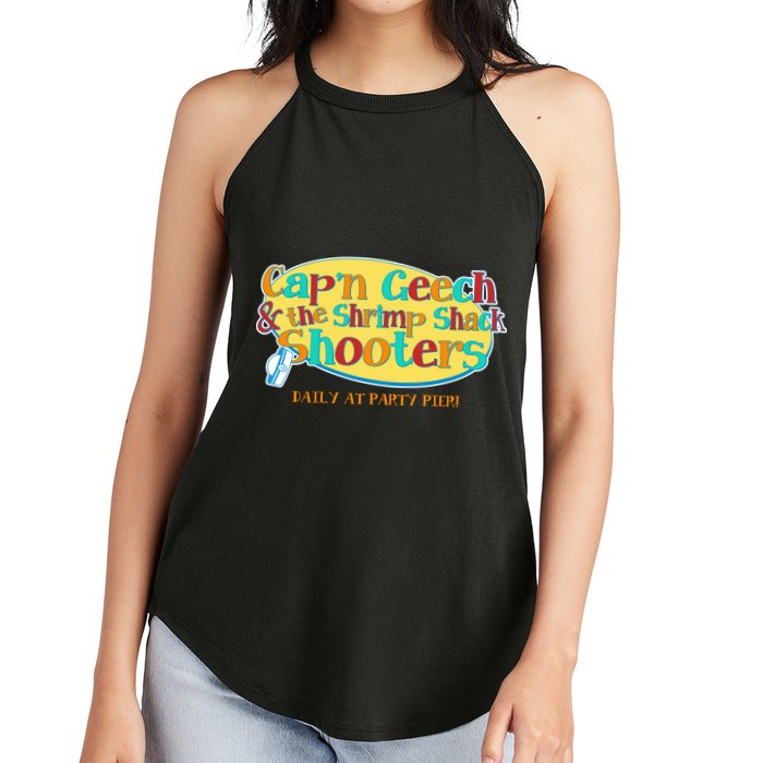 Retro Captain Geech And The Shrimp Shack Shooters Daily At Party Pier Women's Perfect Tri Rocker Tank