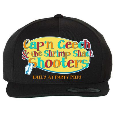 Retro Captain Geech And The Shrimp Shack Shooters Daily At Party Pier Wool Snapback Cap