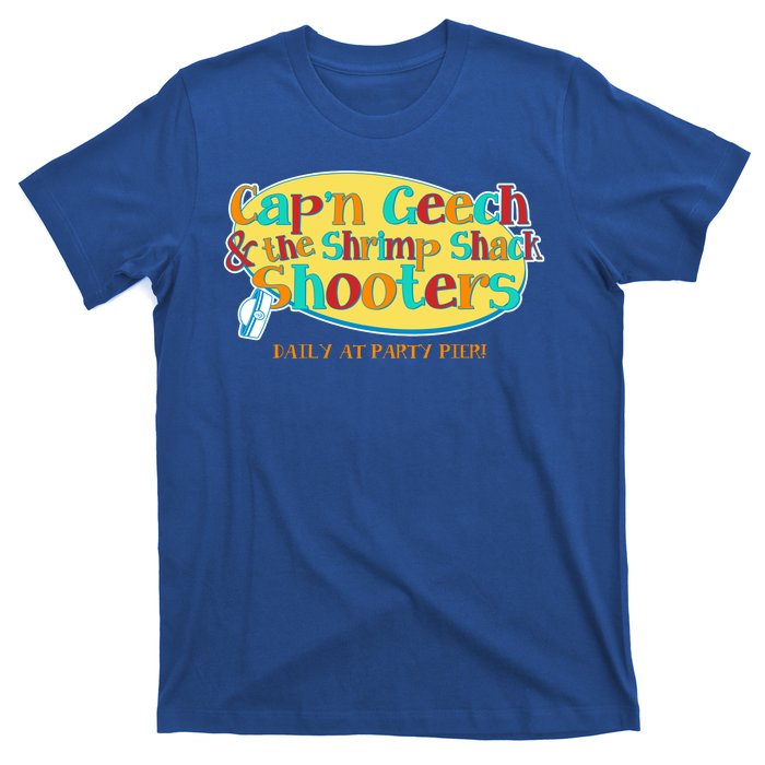 Retro Captain Geech And The Shrimp Shack Shooters Daily At Party Pier T-Shirt