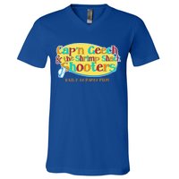 Retro Captain Geech And The Shrimp Shack Shooters Daily At Party Pier V-Neck T-Shirt