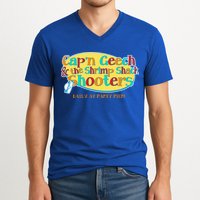 Retro Captain Geech And The Shrimp Shack Shooters Daily At Party Pier V-Neck T-Shirt