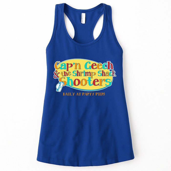 Retro Captain Geech And The Shrimp Shack Shooters Daily At Party Pier Womens Tank Top