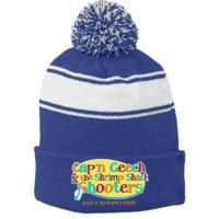 Retro Captain Geech And The Shrimp Shack Shooters Daily At Party Pier Stripe Pom Pom Beanie