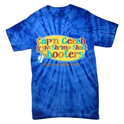 Retro Captain Geech And The Shrimp Shack Shooters Daily At Party Pier Tie-Dye T-Shirt