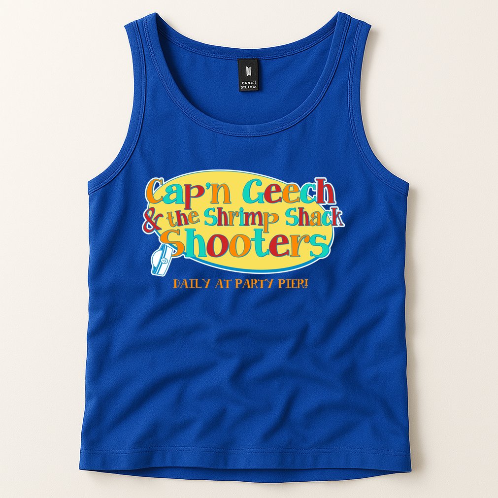 Retro Captain Geech And The Shrimp Shack Shooters Daily At Party Pier Tank Top