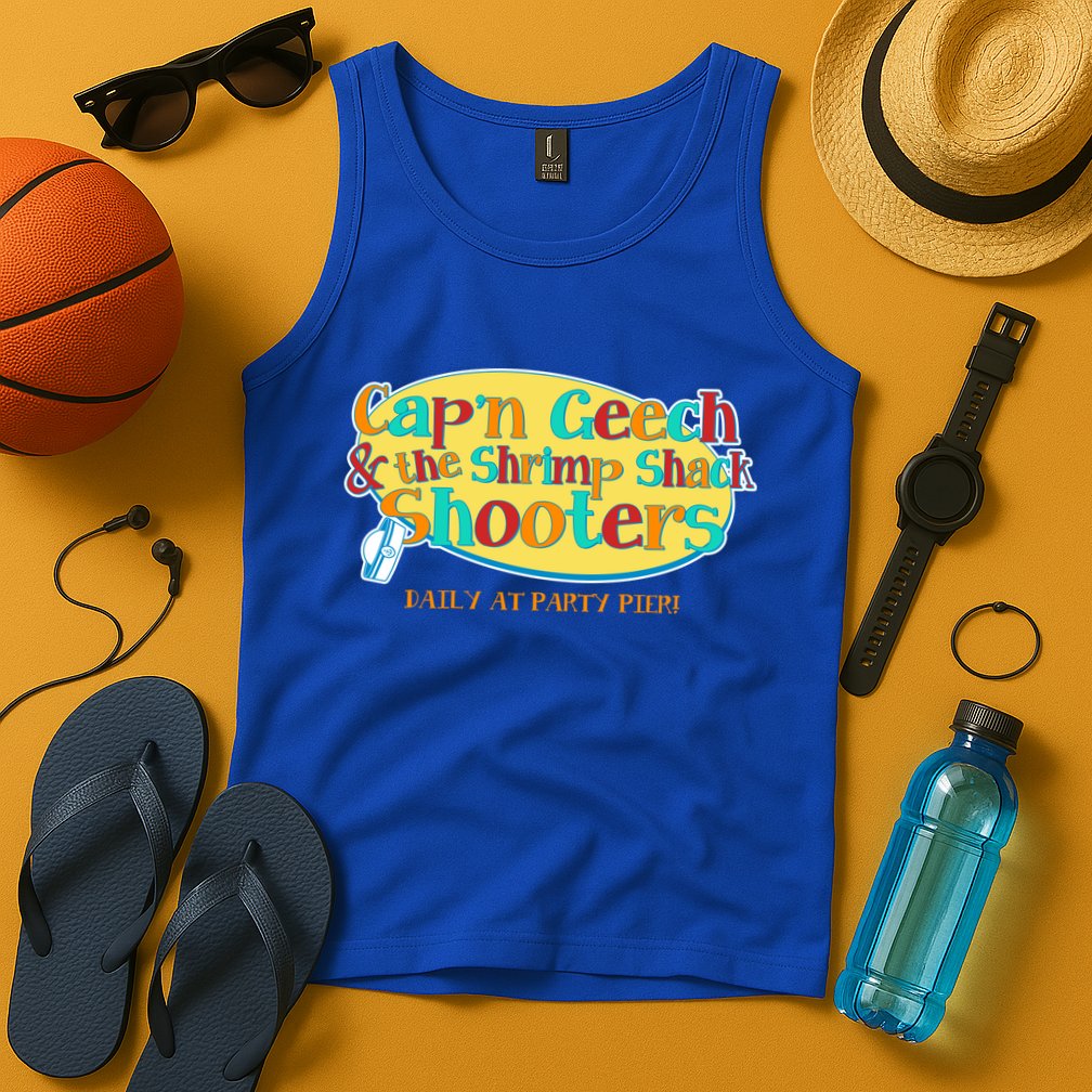 Retro Captain Geech And The Shrimp Shack Shooters Daily At Party Pier Tank Top