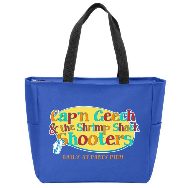 Retro Captain Geech And The Shrimp Shack Shooters Daily At Party Pier Zip Tote Bag