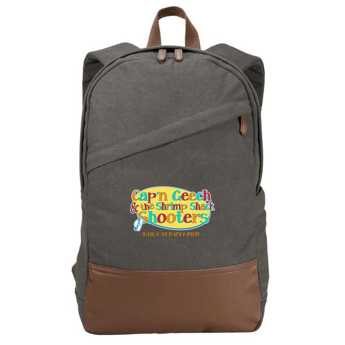 Retro Captain Geech And The Shrimp Shack Shooters Daily At Party Pier Cotton Canvas Backpack