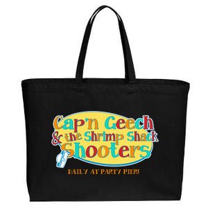 Retro Captain Geech And The Shrimp Shack Shooters Daily At Party Pier Cotton Canvas Jumbo Tote