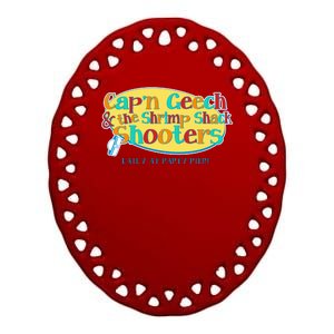 Retro Captain Geech And The Shrimp Shack Shooters Daily At Party Pier Ceramic Oval Ornament