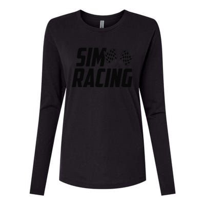 Race Car Gaming Racer Simulation Sim Racing Womens Cotton Relaxed Long Sleeve T-Shirt