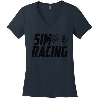 Race Car Gaming Racer Simulation Sim Racing Women's V-Neck T-Shirt