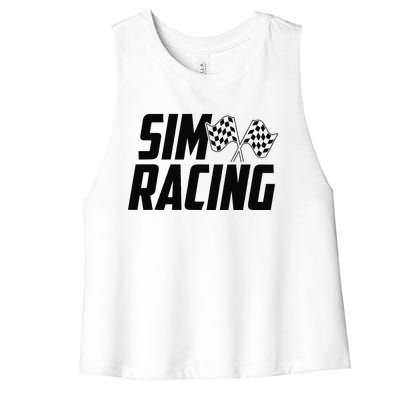 Race Car Gaming Racer Simulation Sim Racing Women's Racerback Cropped Tank