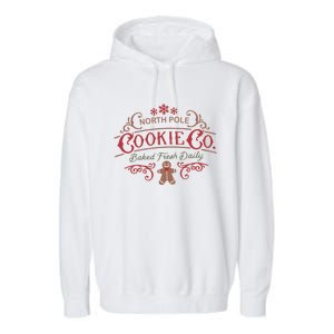 Retro Christmas Gingerbread Bakery North Pole Cookie Cool Gift Garment-Dyed Fleece Hoodie