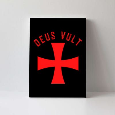 Roman Catholic Gift Deus Vult Crusader Cross Canvas