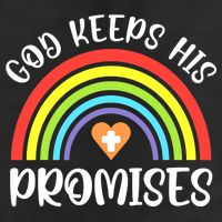 Rainbow Christian God Keeps His Promises Bible Noah 7 Panel Mesh Trucker Snapback Hat