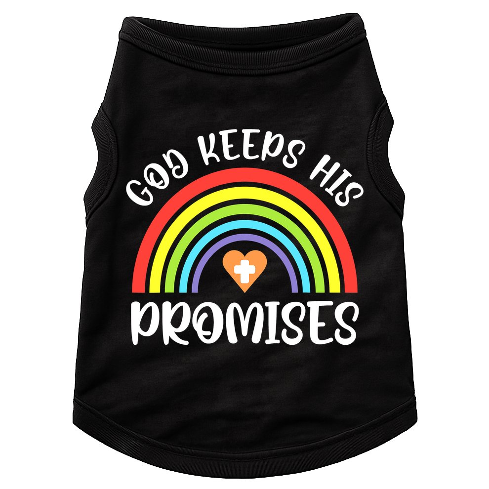 Rainbow Christian God Keeps His Promises Bible Noah Doggie Tank
