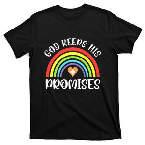 Rainbow Christian God Keeps His Promises Bible Noah T-Shirt