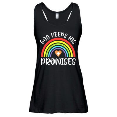 Rainbow Christian God Keeps His Promises Bible Noah Ladies Essential Flowy Tank