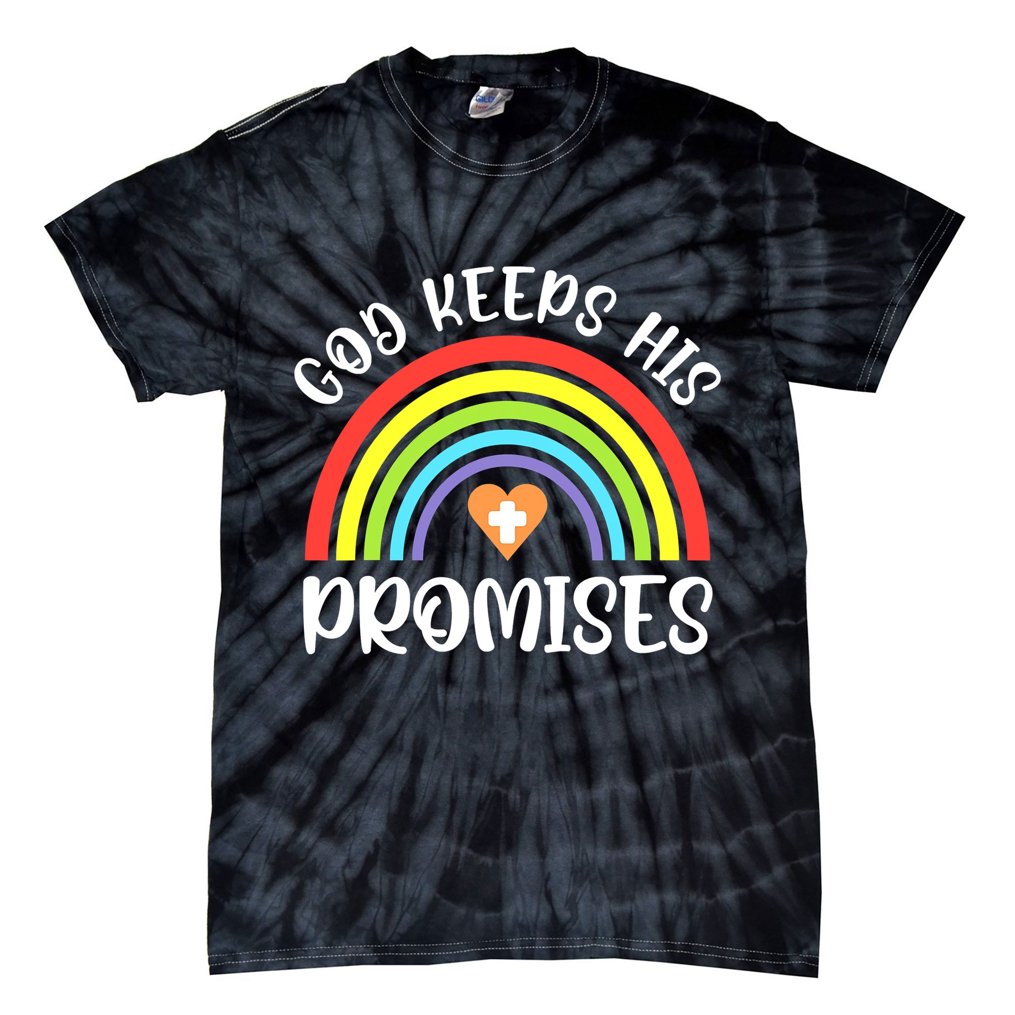 Rainbow Christian God Keeps His Promises Bible Noah Tie-Dye T-Shirt