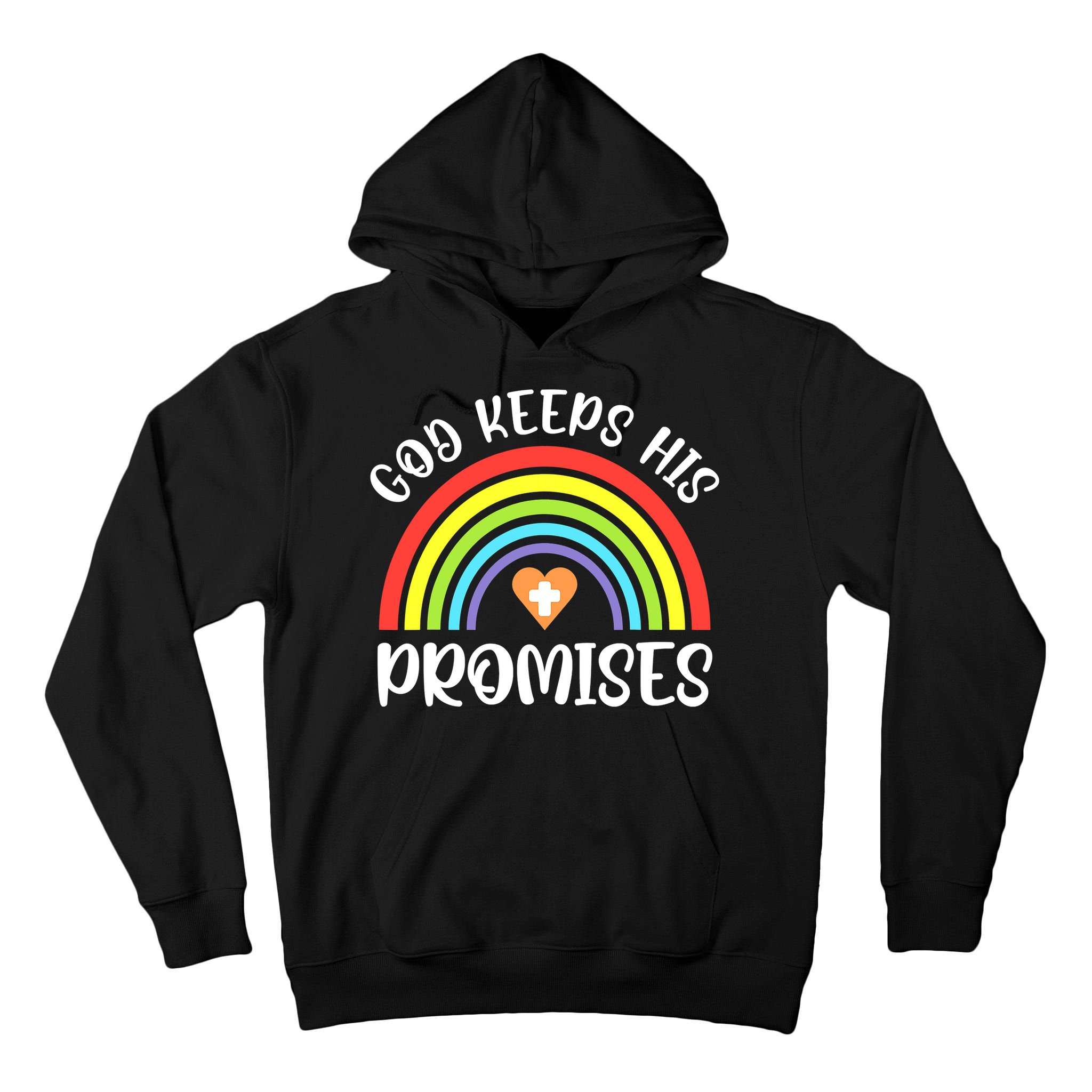 Rainbow Christian God Keeps His Promises Bible Noah Tall Hoodie