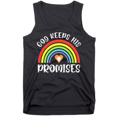 Rainbow Christian God Keeps His Promises Bible Noah Tank Top