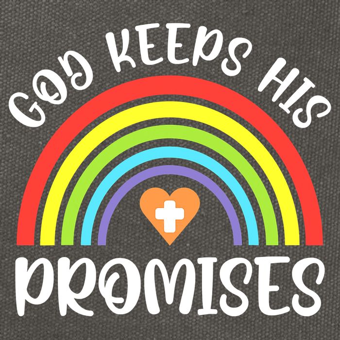 Rainbow Christian God Keeps His Promises Bible Noah Cotton Canvas Backpack
