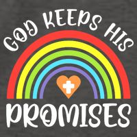 Rainbow Christian God Keeps His Promises Bible Noah Vector Backpack