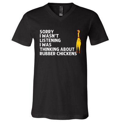 Rubber Chicken Gift Rubber Chicken Costume V-Neck T-Shirt