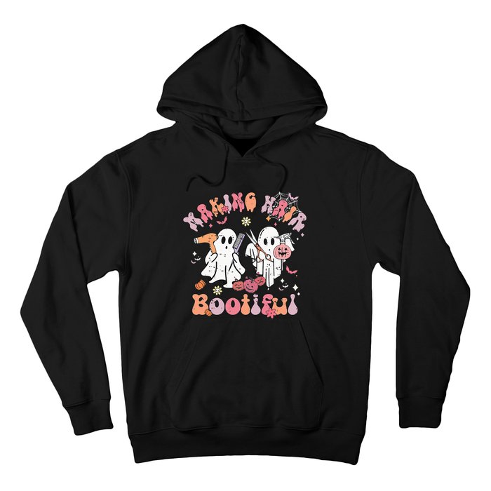 Retro Cute Ghost Halloween Hair Stylist Making Hair Bootiful Hoodie