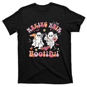 Retro Cute Ghost Halloween Hair Stylist Making Hair Bootiful T-Shirt