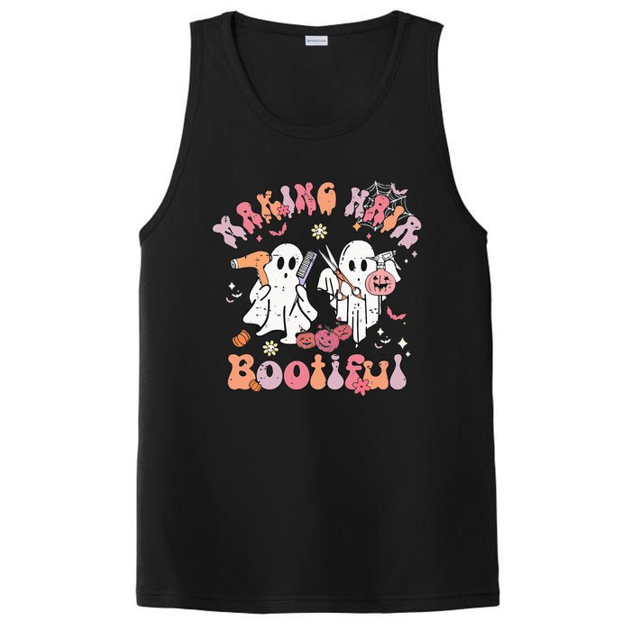 Retro Cute Ghost Halloween Hair Stylist Making Hair Bootiful PosiCharge Competitor Tank