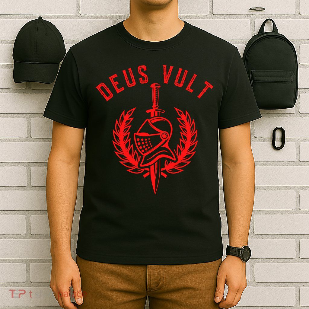 Roman Catholic Gift Deus Vult Crusader T-Shirt