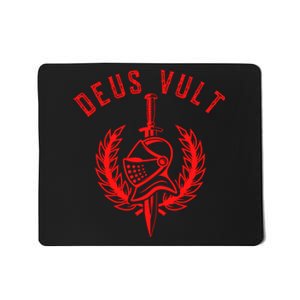 Roman Catholic Gift Deus Vult Crusader Mousepad