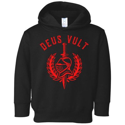 Roman Catholic Gift Deus Vult Crusader Toddler Hoodie