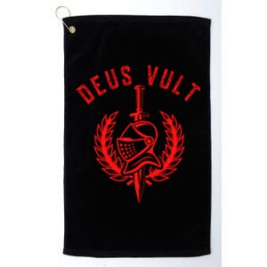 Roman Catholic Gift Deus Vult Crusader Platinum Collection Golf Towel