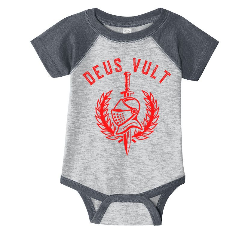 Roman Catholic Gift Deus Vult Crusader Infant Baby Jersey Bodysuit