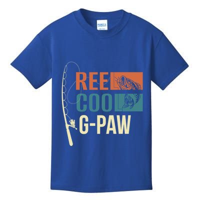 Reel Cool Gpaw Grandpa Angler Fishing Fisher Gift Meaningful Gift Kids T-Shirt