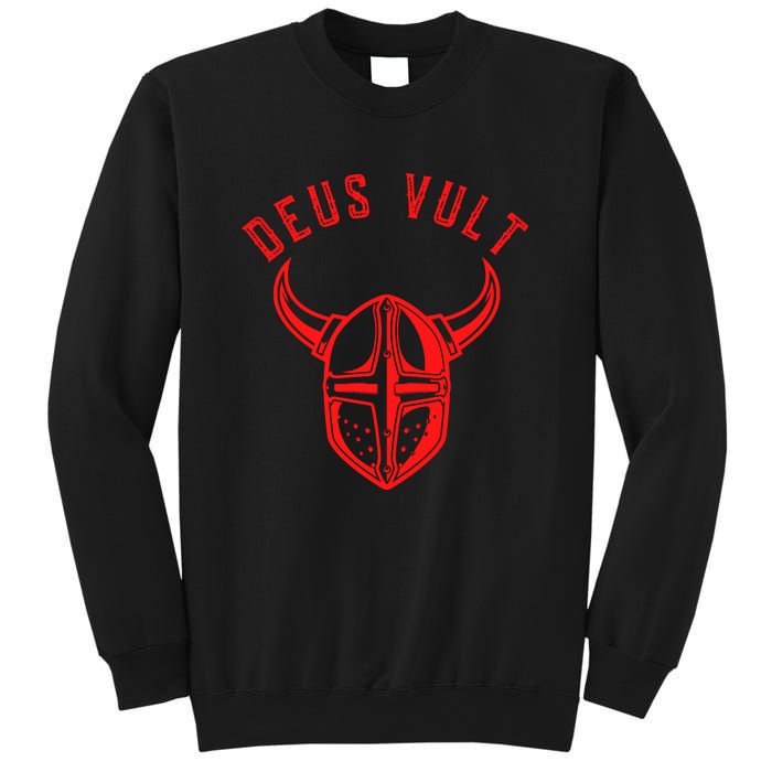 Roman Catholic Gift Deus Vult Crusader Sweatshirt