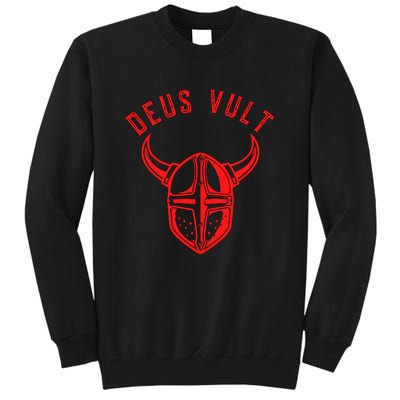 Roman Catholic Gift Deus Vult Crusader Tall Sweatshirt