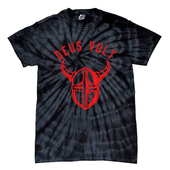 Roman Catholic Gift Deus Vult Crusader Tie-Dye T-Shirt