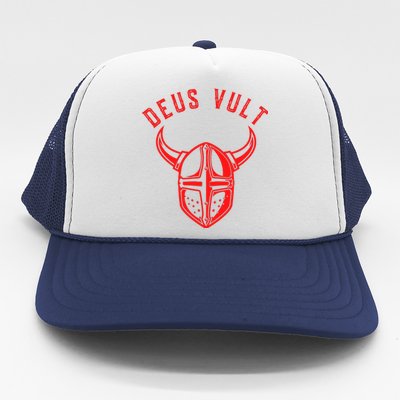 Roman Catholic Gift Deus Vult Crusader Trucker Hat