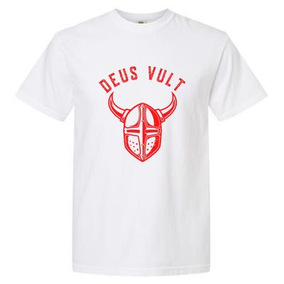 Roman Catholic Gift Deus Vult Crusader Garment-Dyed Heavyweight T-Shirt