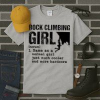 Rock Climbing Girl Definition Mountain Climber Bouldering Tall T-Shirt