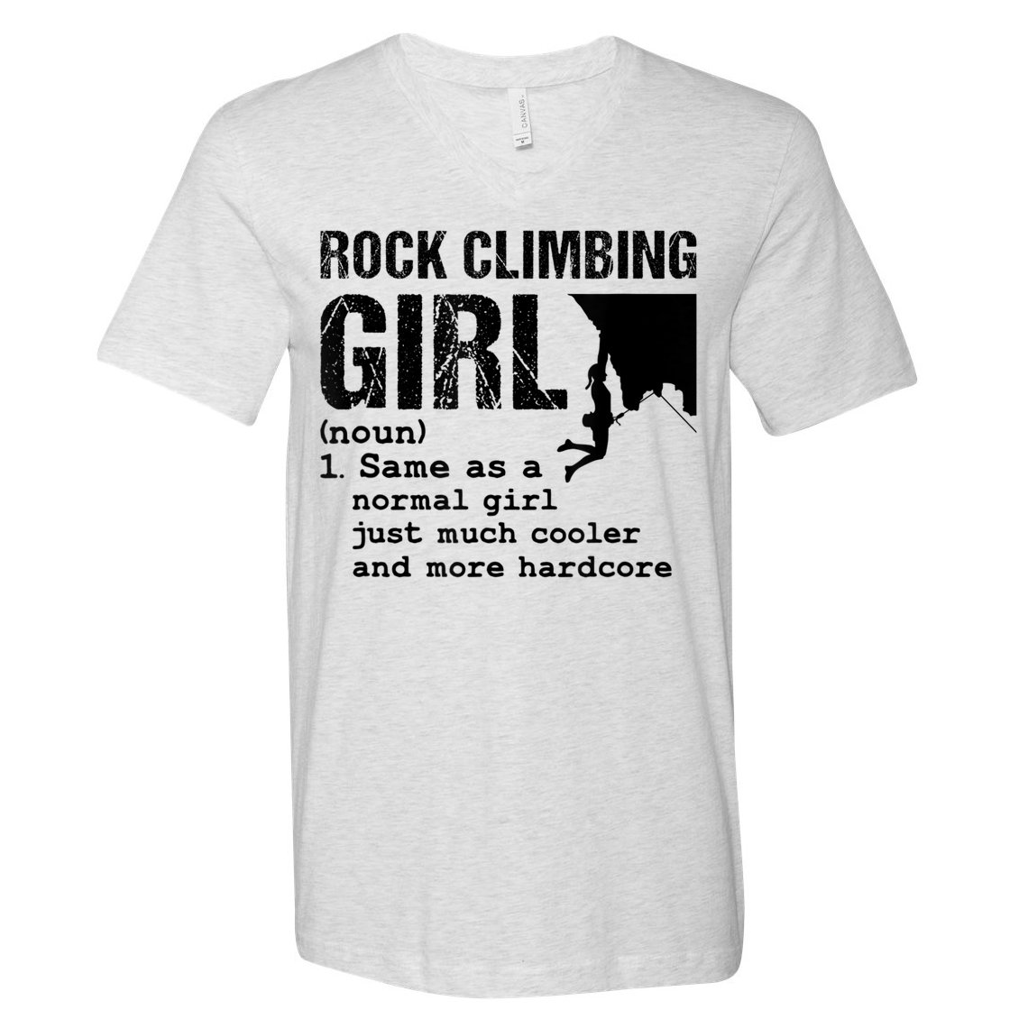 Rock Climbing Girl Definition Mountain Climber Bouldering V-Neck T-Shirt