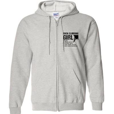 Rock Climbing Girl Definition Mountain Climber Bouldering Full Zip Hoodie