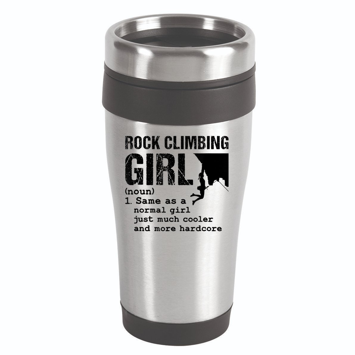 Rock Climbing Girl Definition Mountain Climber Bouldering 16oz Travel Tumbler