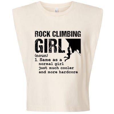 Rock Climbing Girl Definition Mountain Climber Bouldering Garment-Dyed Women's Muscle Tee